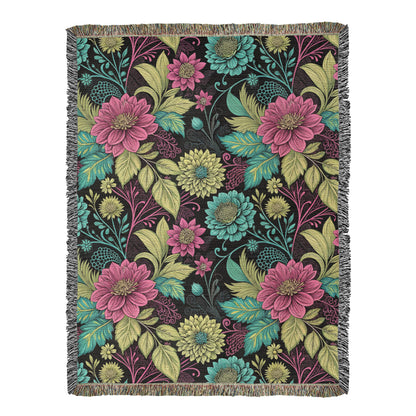 Oversized Floral Pattern 018 - 60" x 80" Heirloom Woven Blanket
