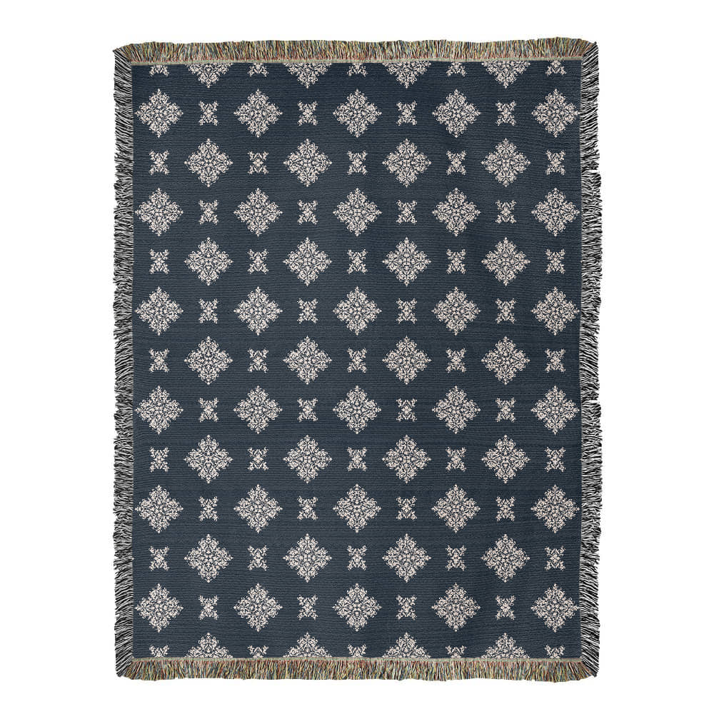 Damask Pattern 010 - 60" x 80" Heirloom Woven Blanket