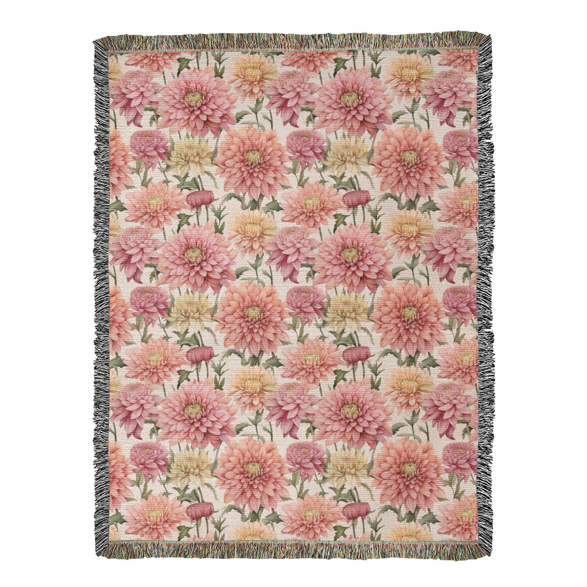 Spring Flowers Pattern 021 - 60" x 80" Heirloom Woven Blanket