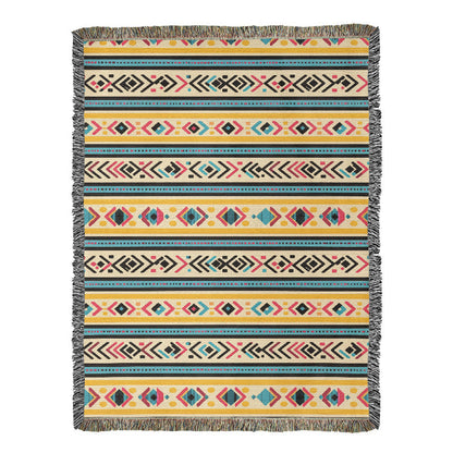 Mexican Textile Pattern 001 - 60" x 80" Heirloom Woven Blanket