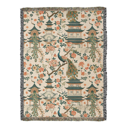 Chinoiserie Pattern 006 - 60" x 80" Heirloom Woven Blanket