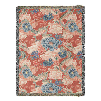Chinoiserie Pattern 009 - 60" x 80" Heirloom Woven Blanket