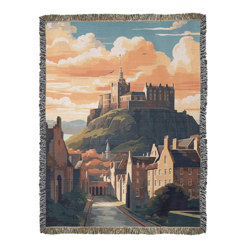 Famous Travel Destinations - Edinburgh,  Scotland - 60" x 80" Heirloom Woven Blanket