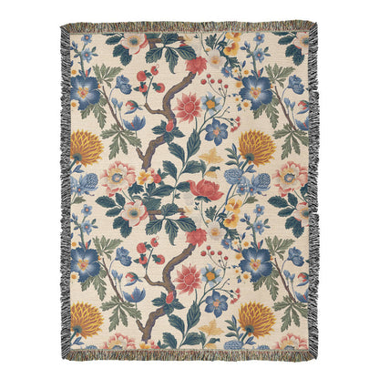 Chinoiserie Pattern 024 - 60" x 80" Heirloom Woven Blanket