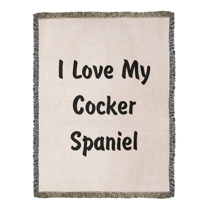 Love My Cocker Spaniel v4 - 60" x 80" Heirloom Woven Blanket