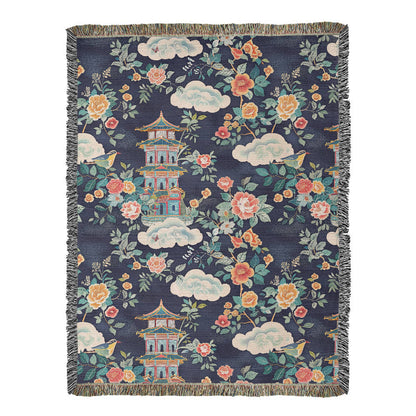 Chinoiserie Pattern 004 - 60" x 80" Heirloom Woven Blanket