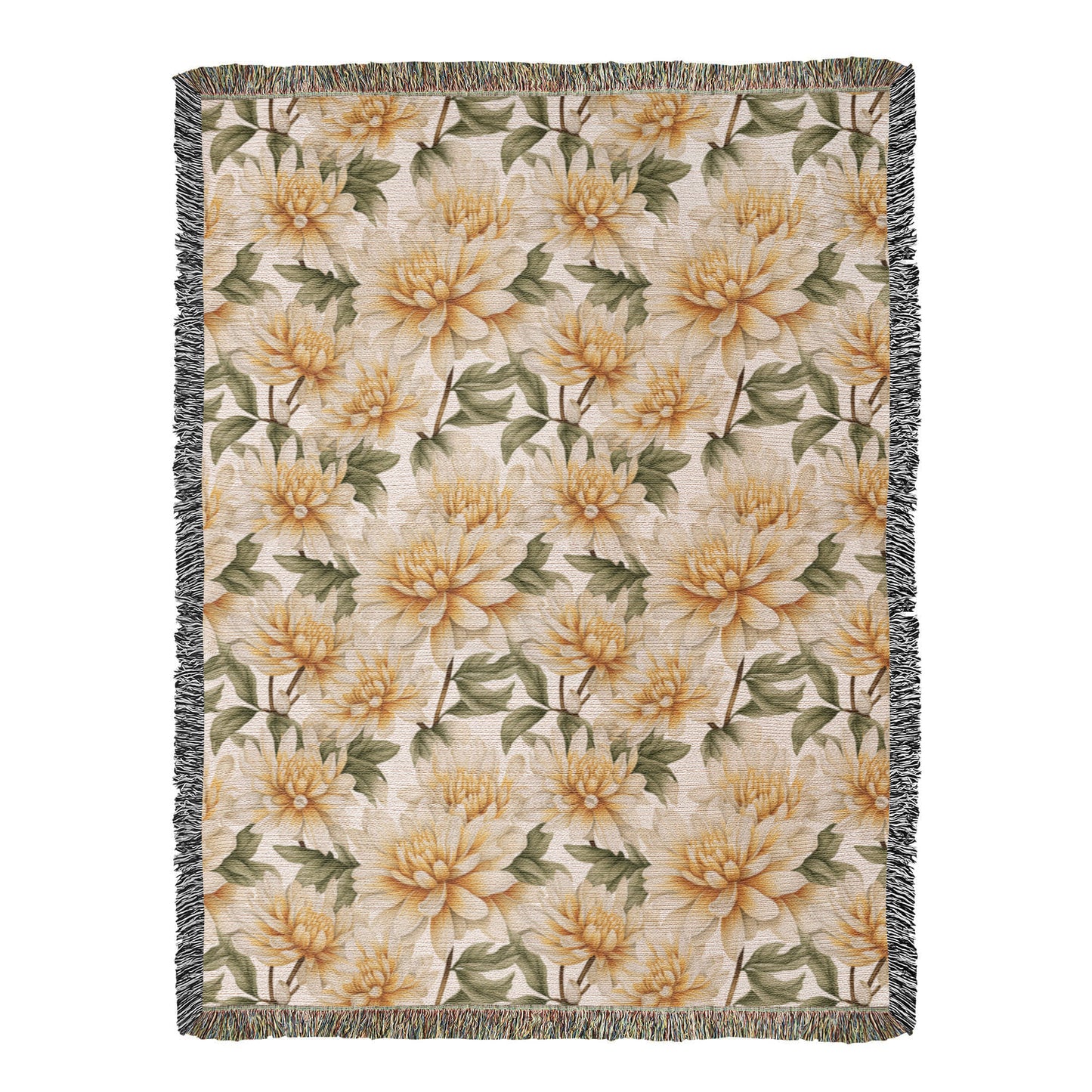 Spring Flowers Pattern 004 - 60" x 80" Heirloom Woven Blanket