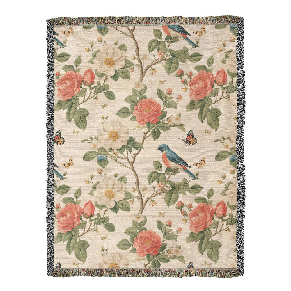 Chinoiserie Pattern 034 - 60" x 80" Heirloom Woven Blanket