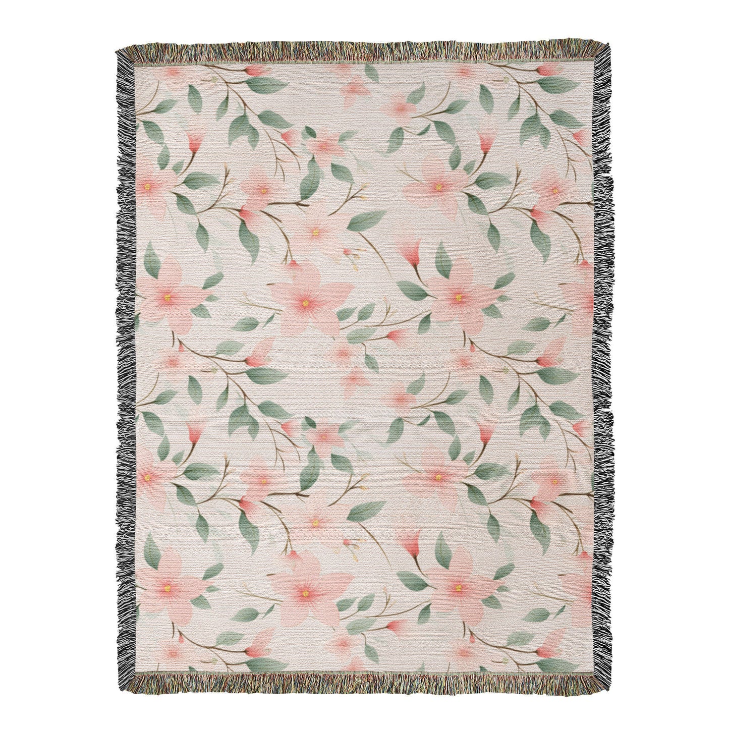 Spring Flowers Pattern 014 - 60" x 80" Heirloom Woven Blanket