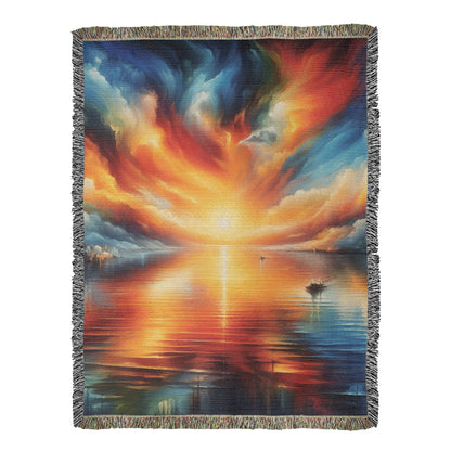 Colorful Sunset 11 - 60" x 80" Heirloom Woven Blanket