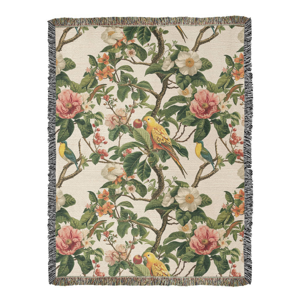 Chinoiserie Pattern 033 - 60" x 80" Heirloom Woven Blanket