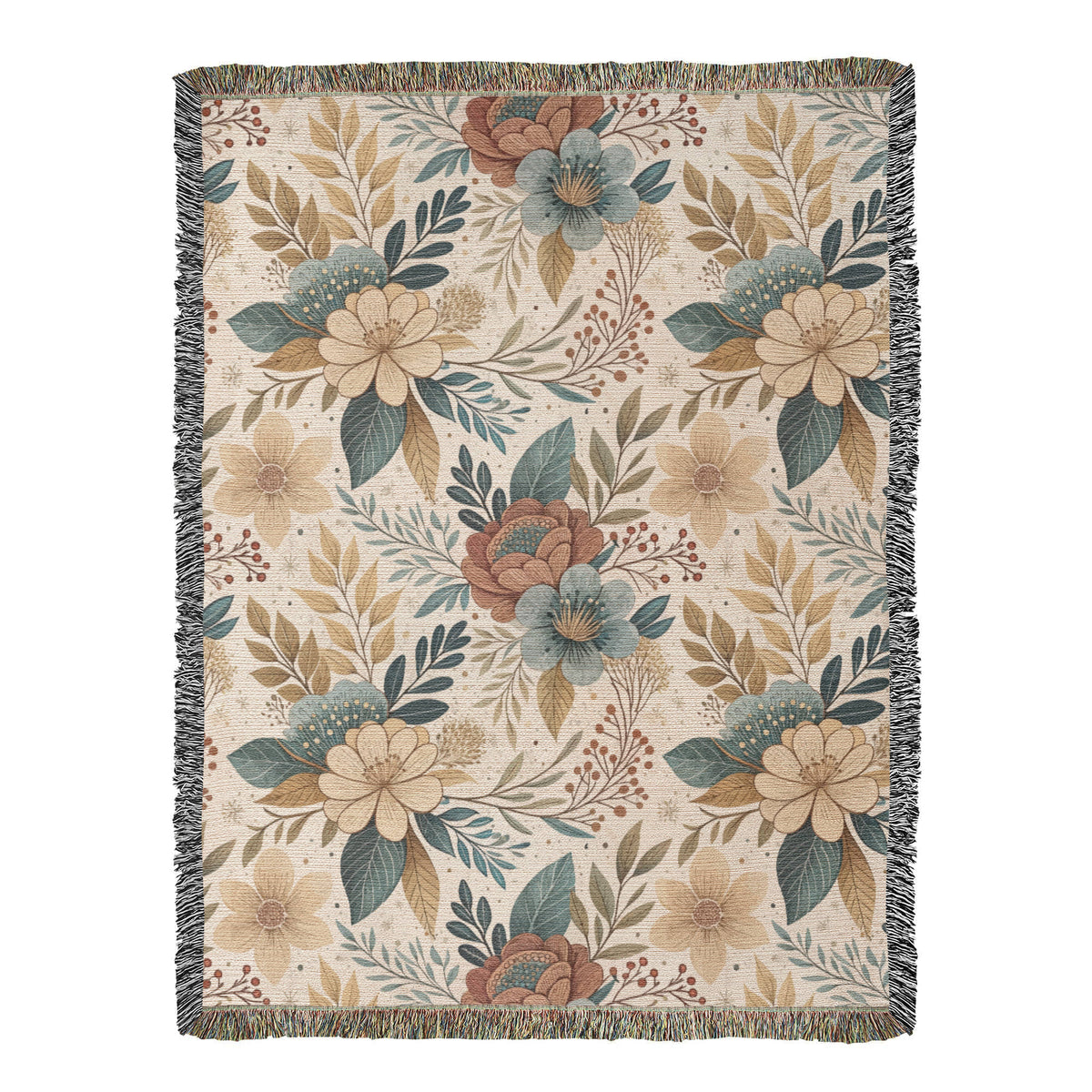 Oversized Floral Pattern 014 - 60" x 80" Heirloom Woven Blanket