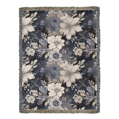 Nocturnal Bloom Pattern 012 - 60" x 80" Heirloom Woven Blanket