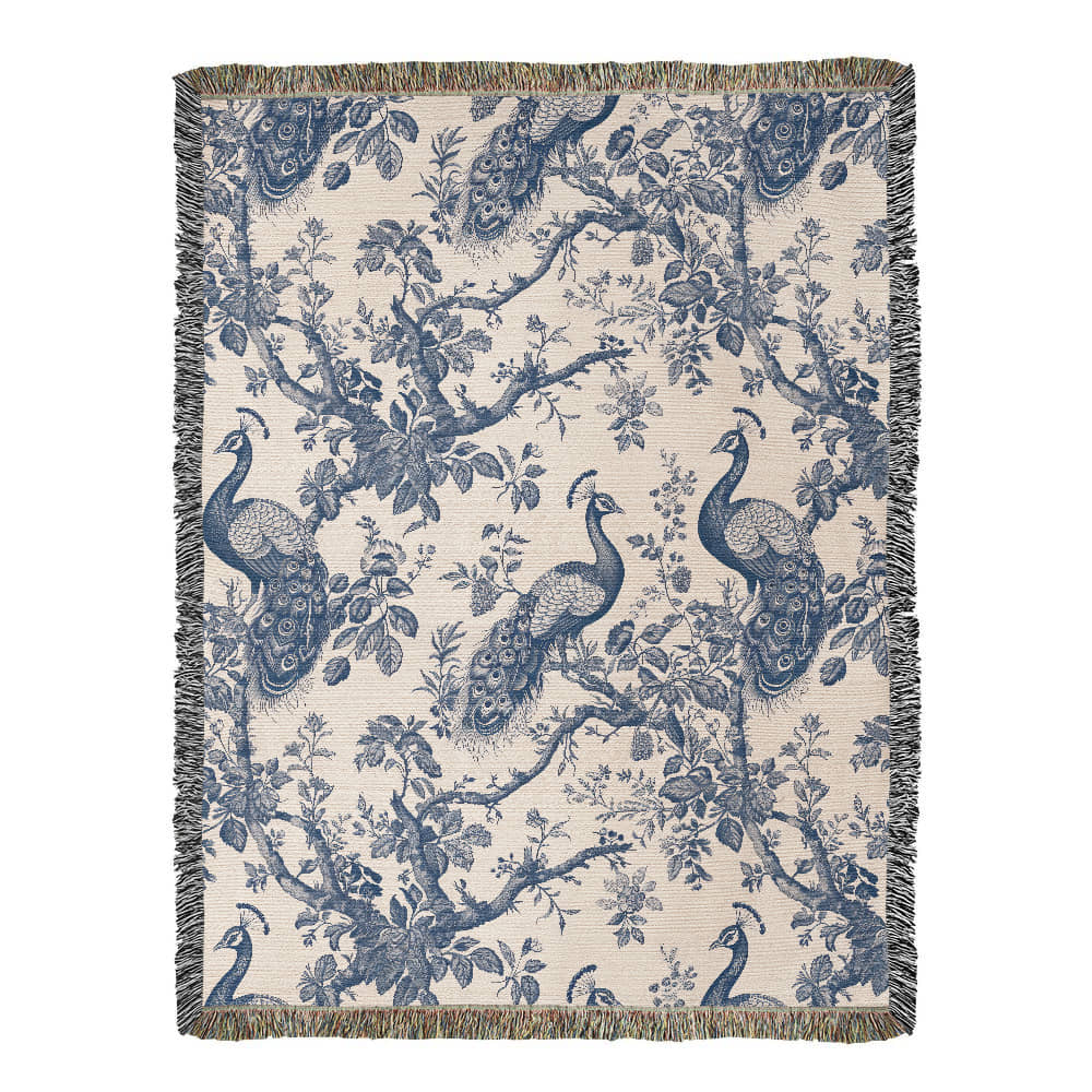 Chinese Ornament Pattern 003 - 60" x 80" Heirloom Woven Blanket