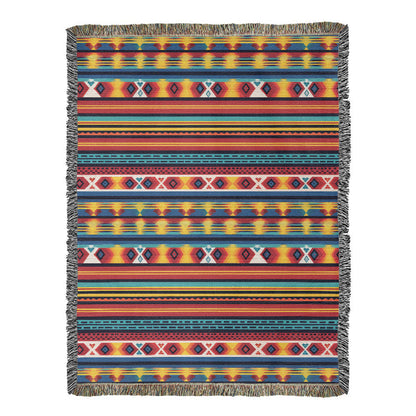 Mexican Textile Pattern 006 - 60" x 80" Heirloom Woven Blanket