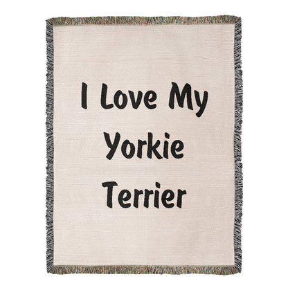 Love My Yorkie Terrier v4 - 60" x 80" Heirloom Woven Blanket