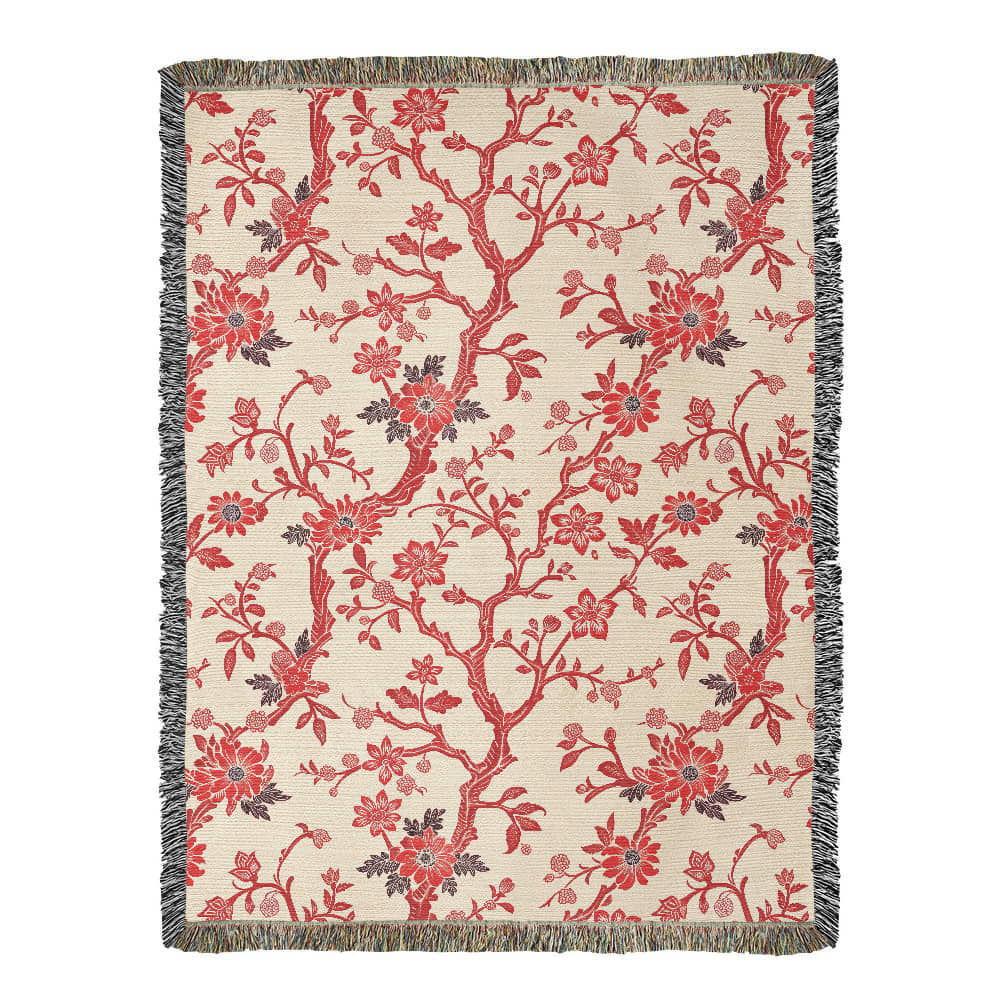 Chinoiserie Pattern 019 - 60" x 80" Heirloom Woven Blanket