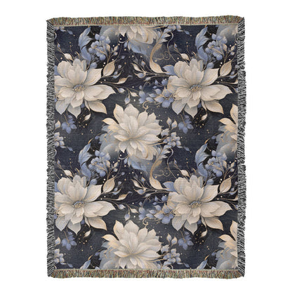 Nocturnal Bloom Pattern 008 - 60" x 80" Heirloom Woven Blanket