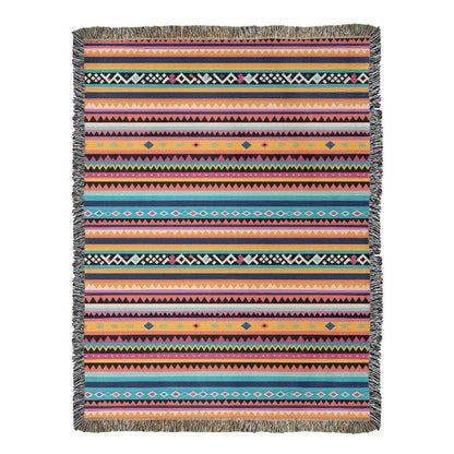 Mexican Textile Pattern 003 - 60" x 80" Heirloom Woven Blanket