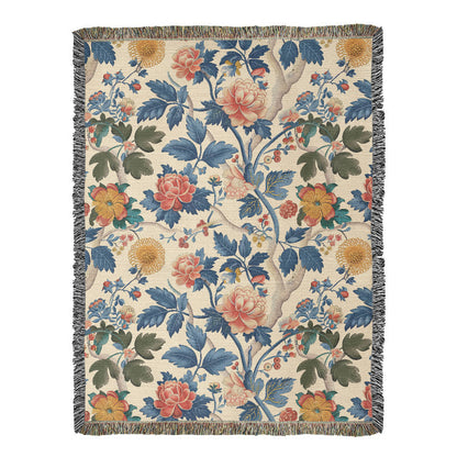 Chinoiserie Pattern 018 - 60" x 80" Heirloom Woven Blanket