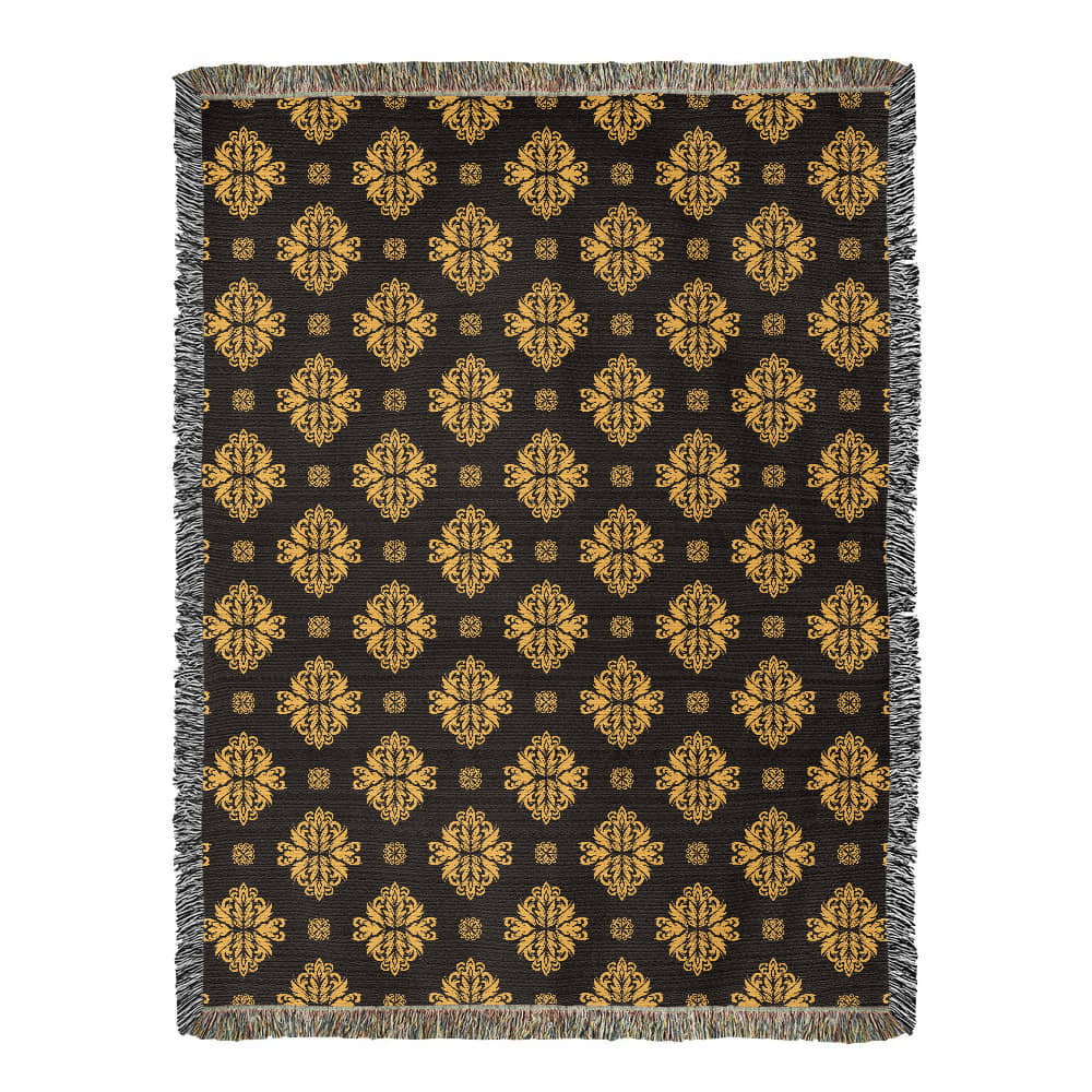 Damask Pattern 027 - 60" x 80" Heirloom Woven Blanket