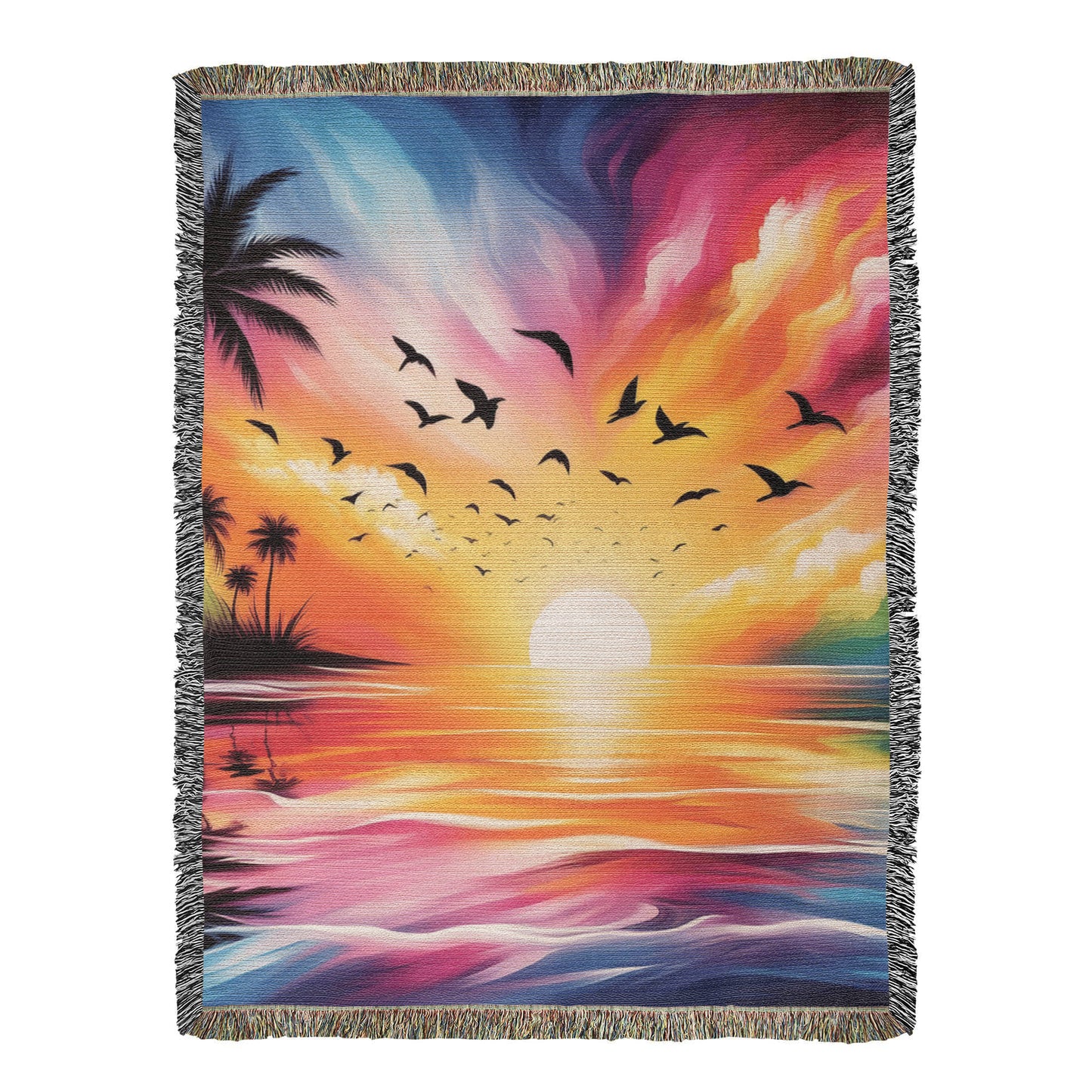 Colorful Sunset 08 - 60" x 80" Heirloom Woven Blanket