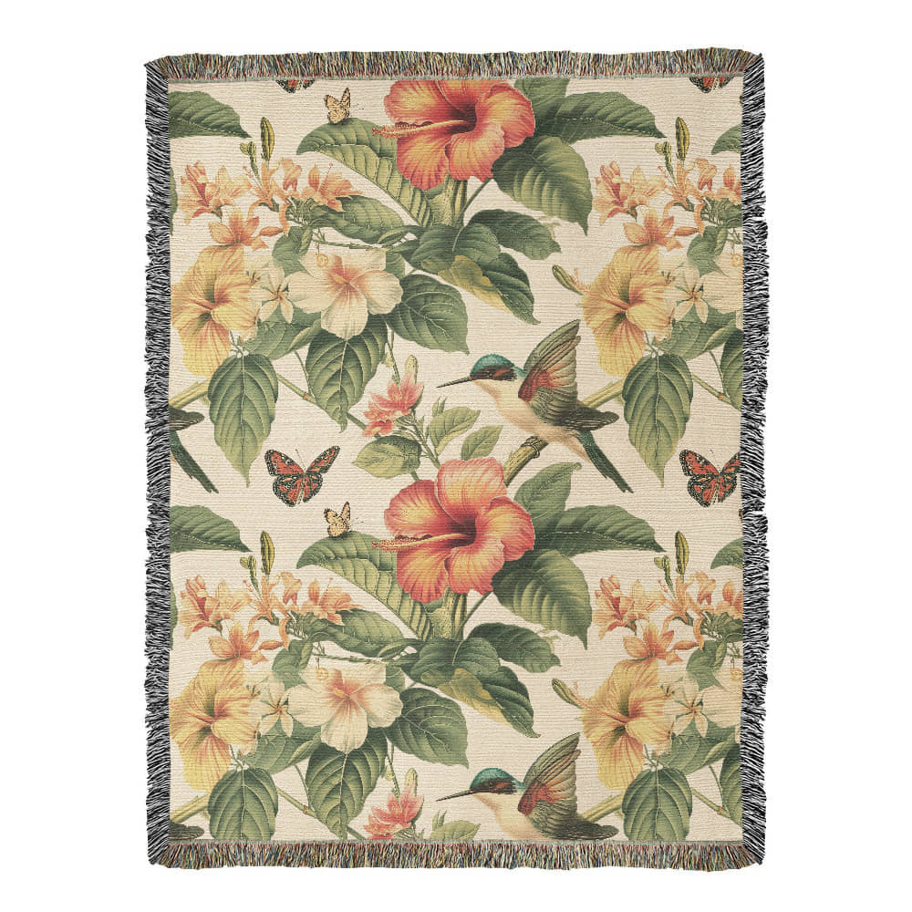 Chinoiserie Pattern 035 - 60" x 80" Heirloom Woven Blanket