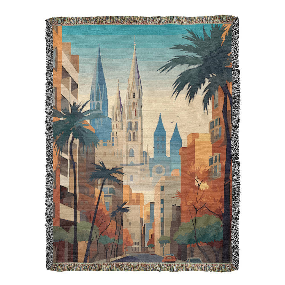 Famous Travel Destinations - Barcelona, Spain - 60" x 80" Heirloom Woven Blanket