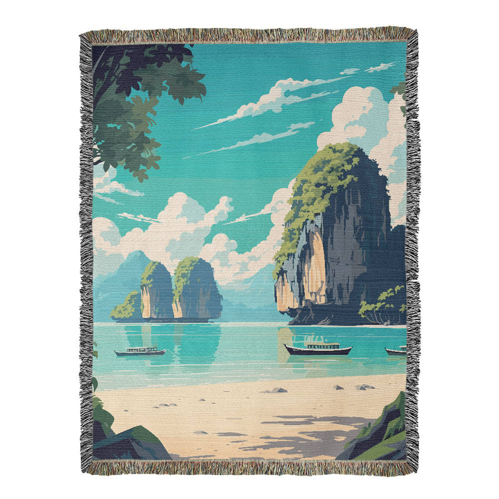 Famous Travel Destinations - Krabi, Thailand - 60" x 80" Heirloom Woven Blanket