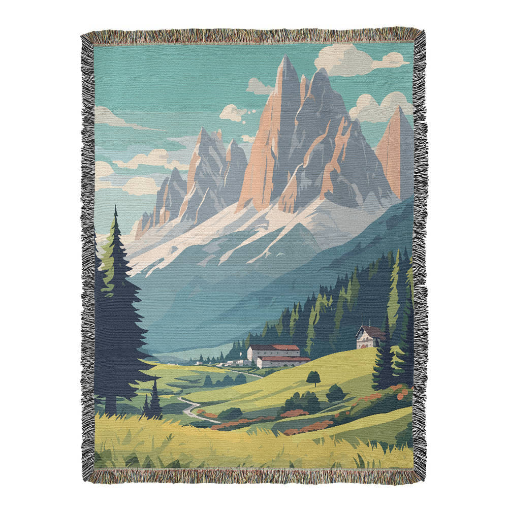 Famous Travel Destinations - Dolomites, Italy - 60" x 80" Heirloom Woven Blanket