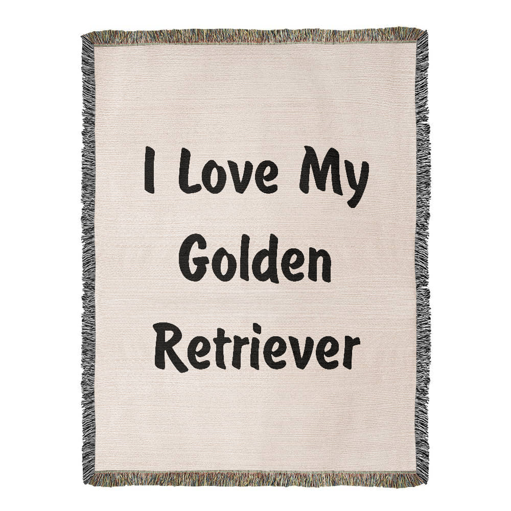 Love My Golden Retriever v4 - 60" x 80" Heirloom Woven Blanket