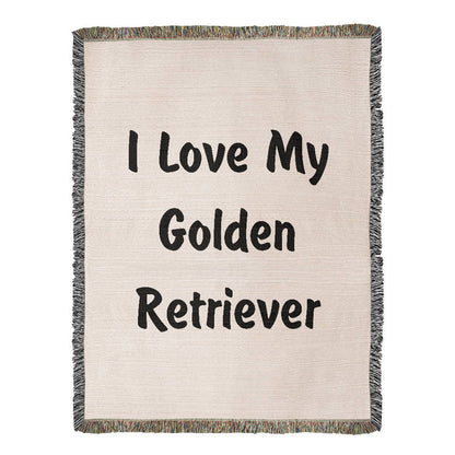 Love My Golden Retriever v4 - 60" x 80" Heirloom Woven Blanket