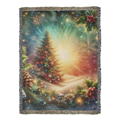 Festive Christmas Winter Scene 005 - 60" x 80" Heirloom Woven Blanket