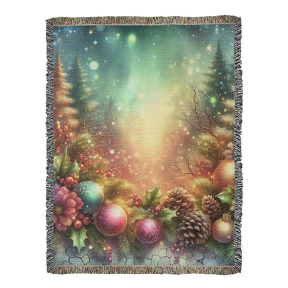Festive Christmas Winter Scene 002 - 60" x 80" Heirloom Woven Blanket