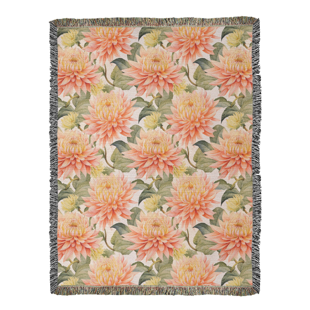 Spring Flowers Pattern 025 - 60" x 80" Heirloom Woven Blanket