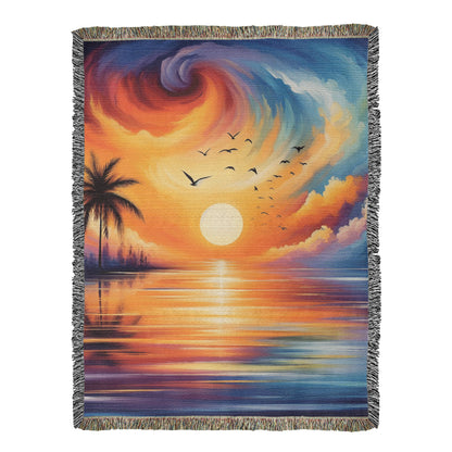 Colorful Sunset 09 - 60" x 80" Heirloom Woven Blanket