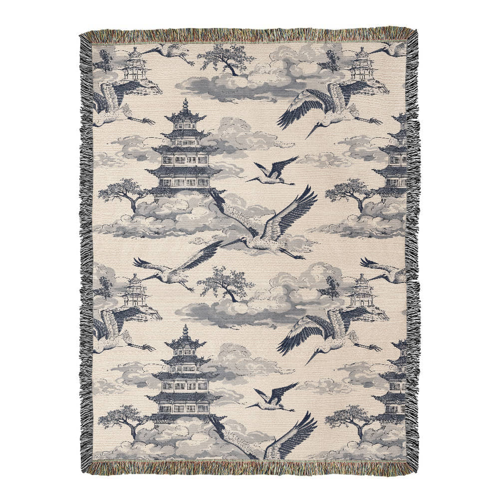 Chinese Ornament Pattern 006 - 60" x 80" Heirloom Woven Blanket