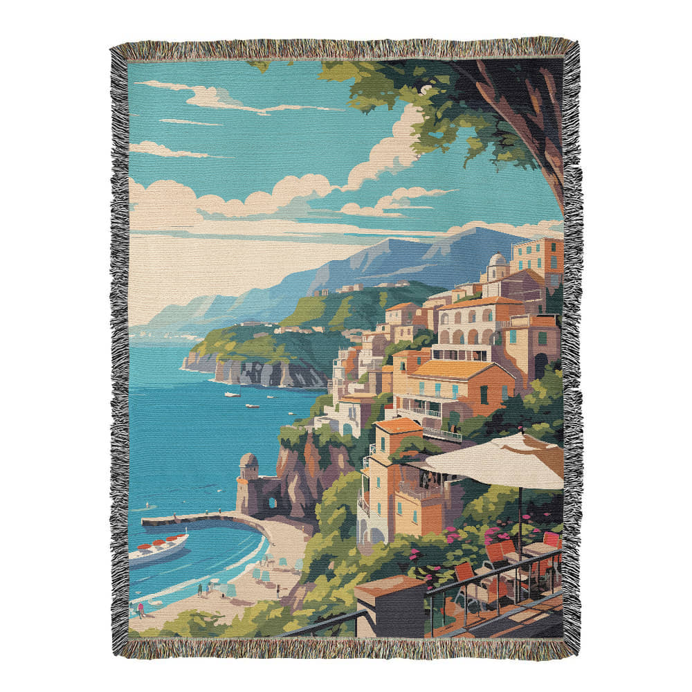 Famous Travel Destinations - Amalfi, Italy - 60" x 80" Heirloom Woven Blanket