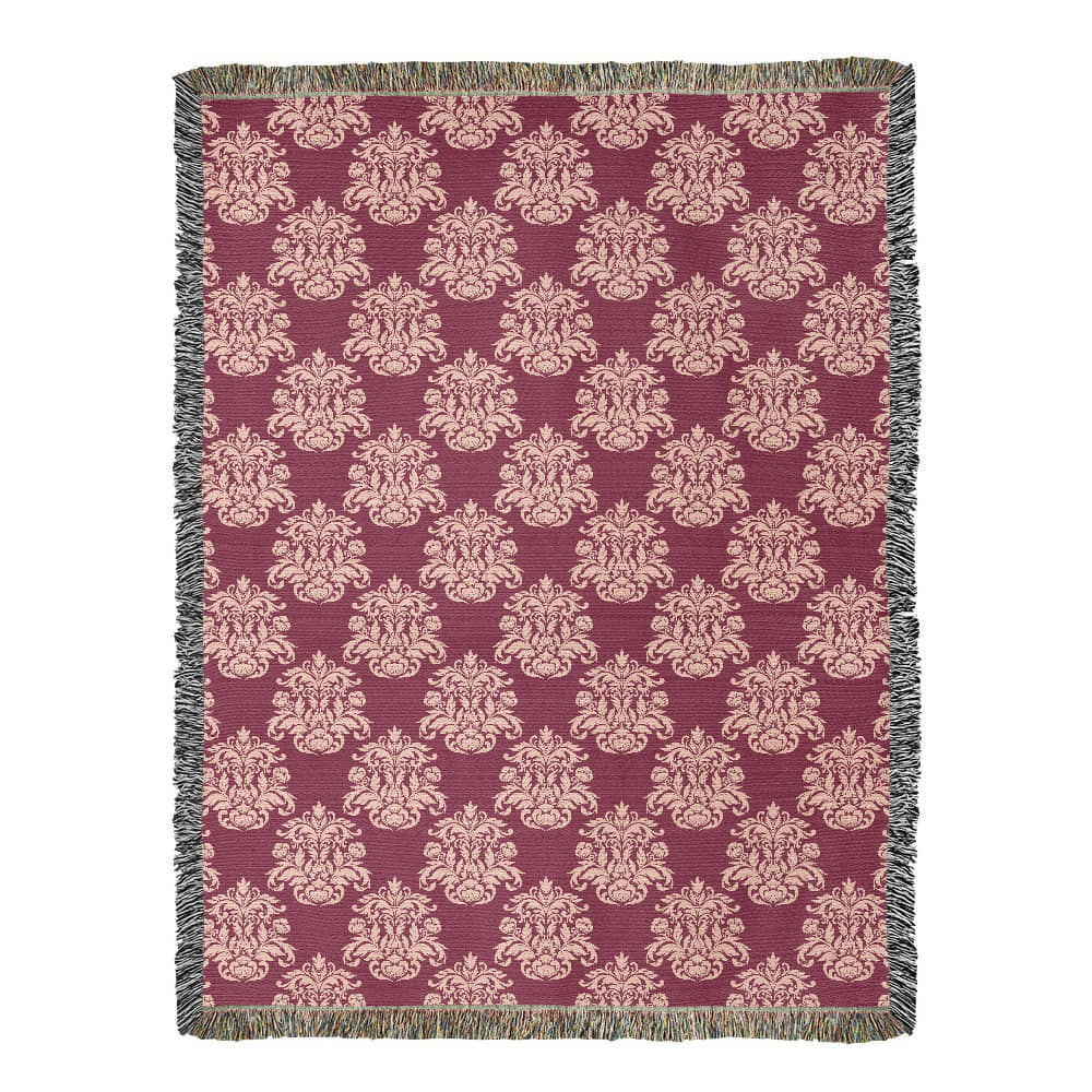 Damask Pattern 021 - 60" x 80" Heirloom Woven Blanket