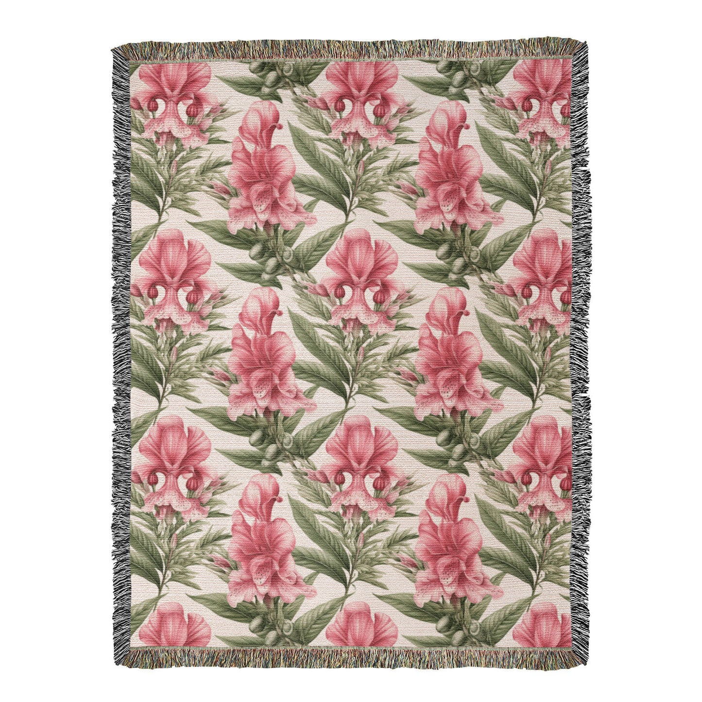 Spring Flowers Pattern 011 - 60" x 80" Heirloom Woven Blanket