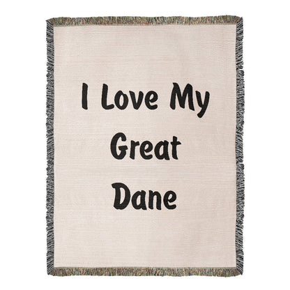 Love My Great Dane v4 - 60" x 80" Heirloom Woven Blanket