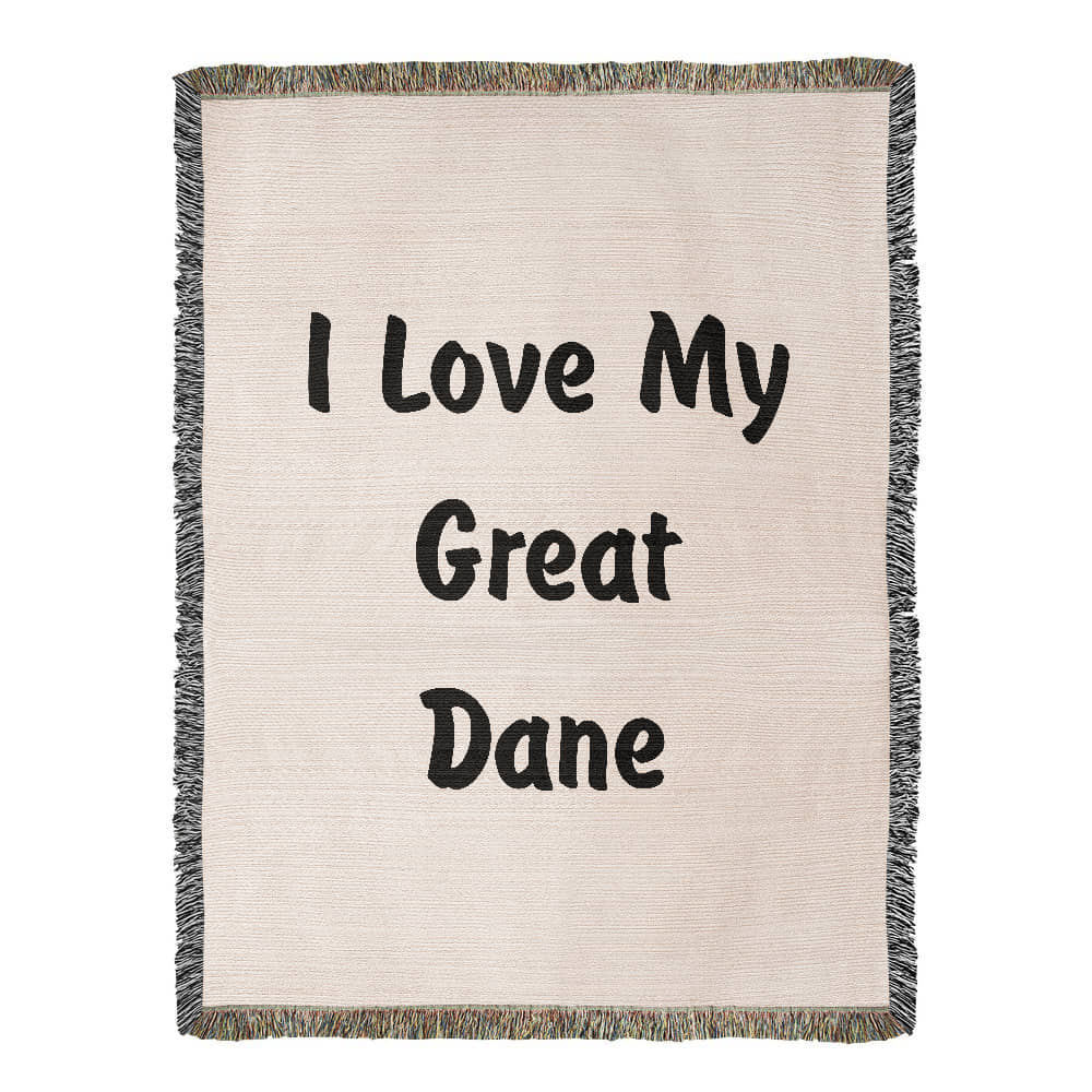 Love My Great Dane v4 - 60" x 80" Heirloom Woven Blanket