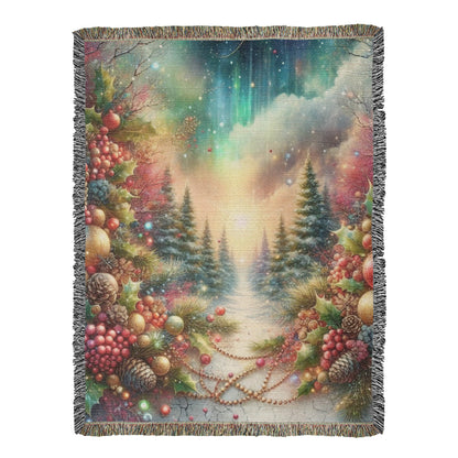 Festive Christmas Winter Scene 004 - 60" x 80" Heirloom Woven Blanket