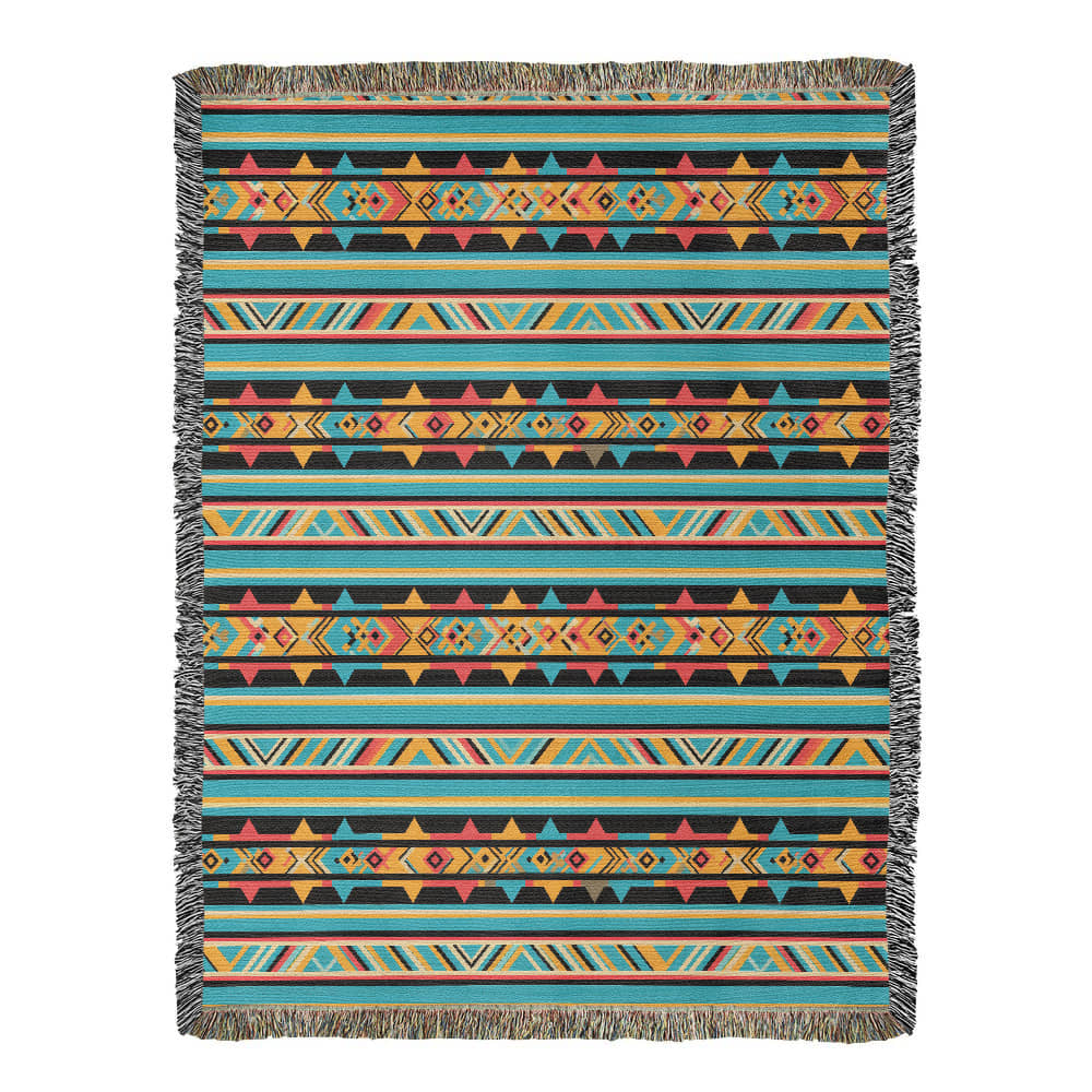 Mexican Textile Pattern 012 - 60" x 80" Heirloom Woven Blanket