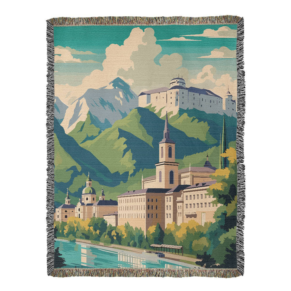 Famous Travel Destinations - Salzburg, Austria - 60" x 80" Heirloom Woven Blanket