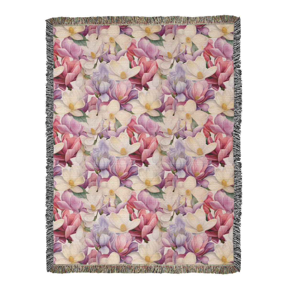 Spring Flowers Pattern 007 - 60" x 80" Heirloom Woven Blanket
