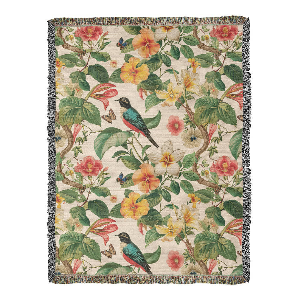 Chinoiserie Pattern 026 - 60" x 80" Heirloom Woven Blanket