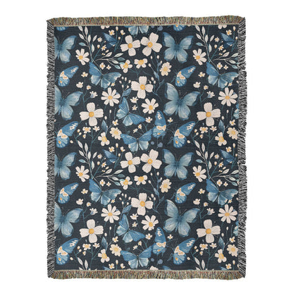 Butterflies And Flowers Pattern 027 - 60" x 80" Heirloom Woven Blanket