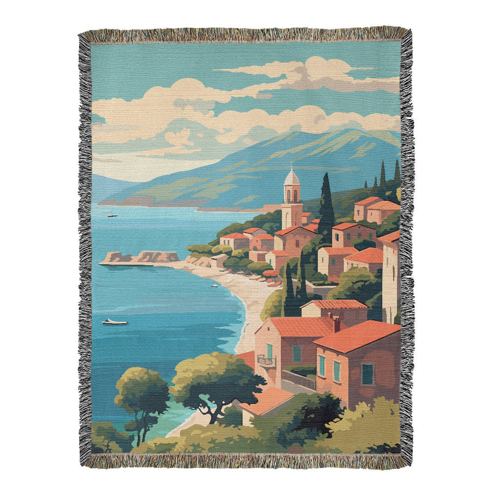 Famous Travel Destinations - Kefalonia, Greece - 60" x 80" Heirloom Woven Blanket