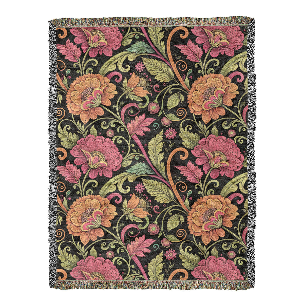 Oversized Floral Pattern 024 - 60" x 80" Heirloom Woven Blanket